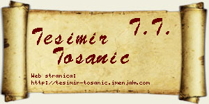 Tešimir Tošanić vizit kartica